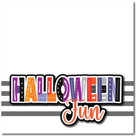 Halloween Fun - Printed Premade Scrapbook Page 12x12 Layout