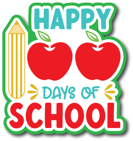 Happy 100 Days of School - Scrapbook Page Title Sticker