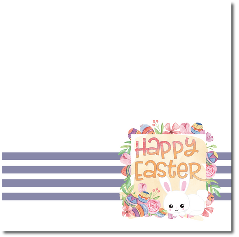 Happy Easter - Printed Premade Scrapbook Page 12x12 Layout