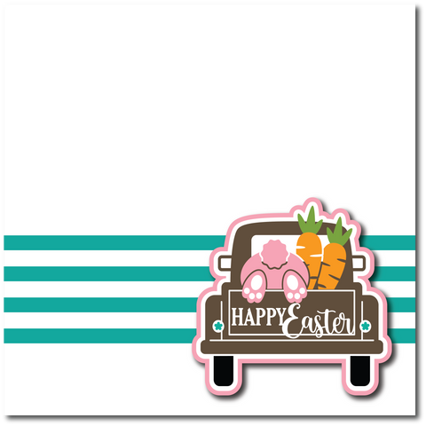 Happy Easter - Printed Premade Scrapbook Page 12x12 Layout