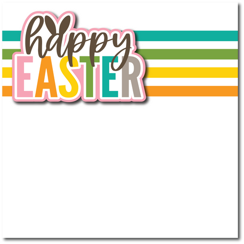 Happy Easter - Printed Premade Scrapbook Page 12x12 Layout