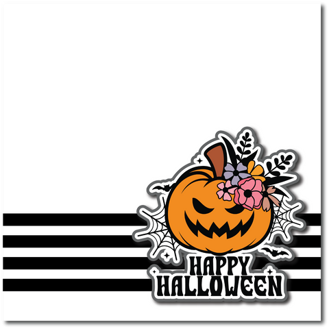 Happy Halloween - Printed Premade Scrapbook Page 12x12 Layout