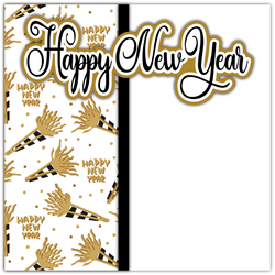 Happy New Year - Printed Premade Scrapbook Page 12x12 Layout