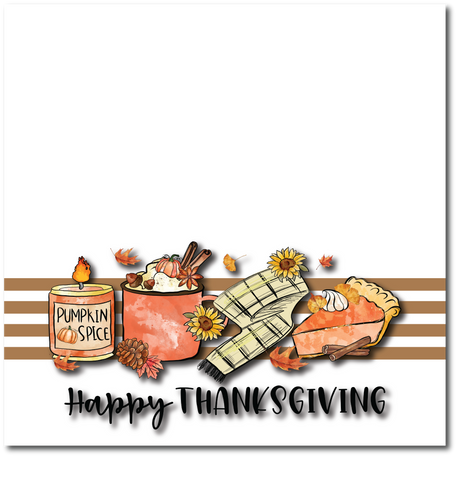 Happy Thanksgiving - Printed Premade Scrapbook Page 12x12 Layout