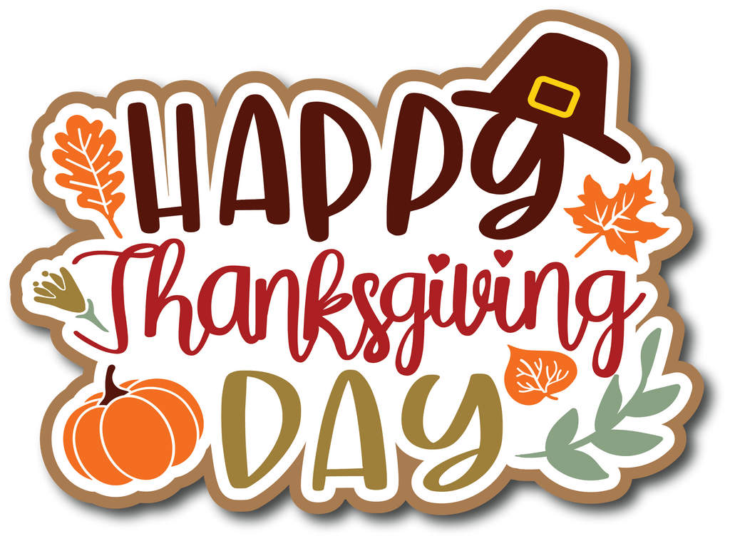 Happy Thanksgiving Day - Scrapbook Page Title Sticker