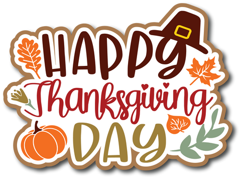 Happy Thanksgiving Day - Scrapbook Page Title Sticker