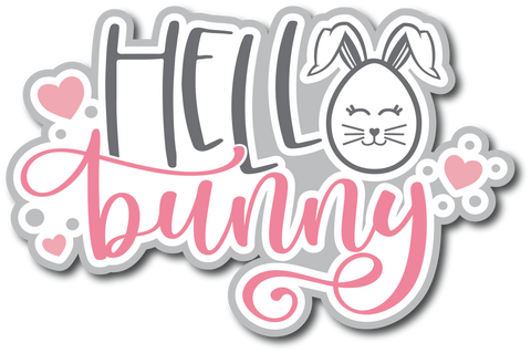Hello Bunny - Scrapbook Page Title Sticker