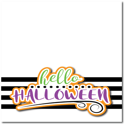 Hello Halloween - Printed Premade Scrapbook Page 12x12 Layout
