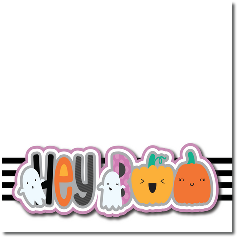 Hey Boo - Printed Premade Scrapbook Page 12x12 Layout
