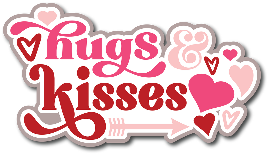 Valentines Day Hugs kisses Romance Words Love Scrapbook Stickers