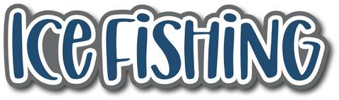 Ice Fishing - Scrapbook Page Title Sticker