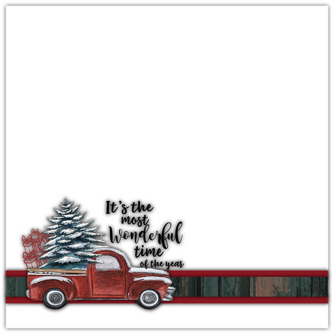 It's the Most Wonderful Time of the Year - Printed Premade Scrapbook Page 12x12 Layout