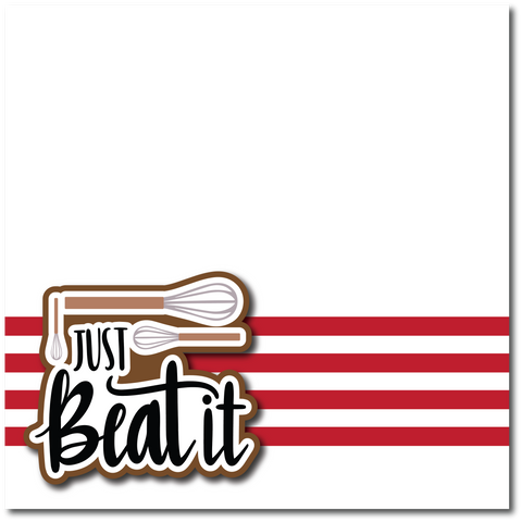 Just Beat It - Printed Premade Scrapbook Page 12x12 Layout