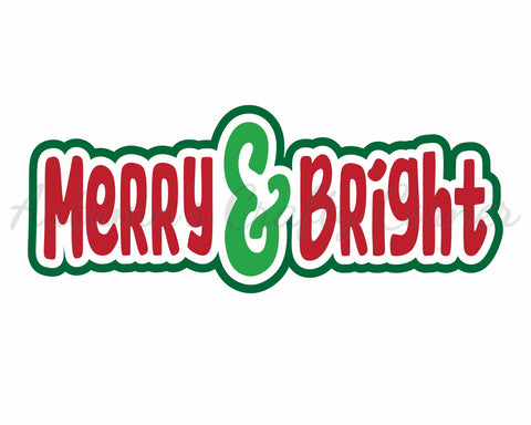 Merry & Bright - Scrapbook Page Title Sticker