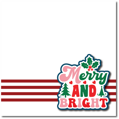 Merry and Bright - Printed Premade Scrapbook Page 12x12 Layout