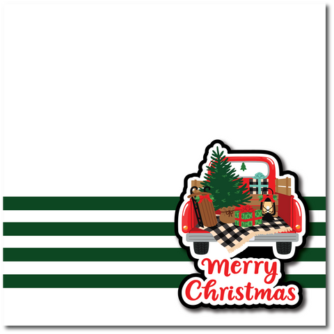 Merry Christmas - Printed Premade Scrapbook Page 12x12 Layout