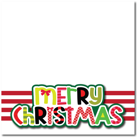 Merry Christmas - Printed Premade Scrapbook Page 12x12 Layout