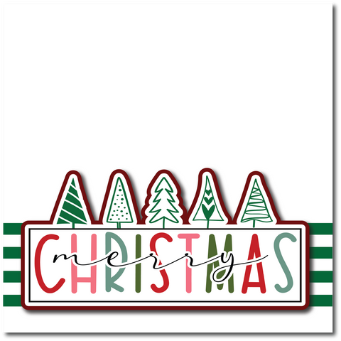 Merry Christmas - Printed Premade Scrapbook Page 12x12 Layout