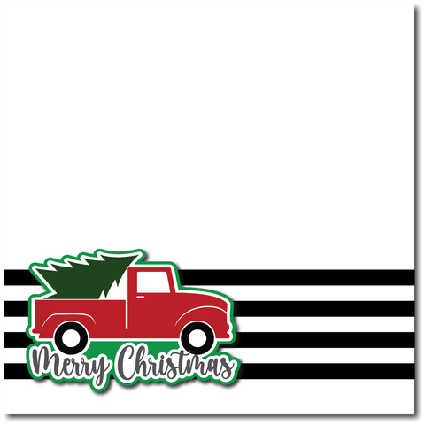 Merry Christmas - Printed Premade Scrapbook Page 12x12 Layout