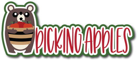 Picking Apples - Scrapbook Page Title Sticker