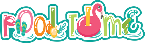 Pool Time - Scrapbook Page Title Sticker