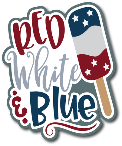 Red White & Blue - Scrapbook Page Title Sticker
