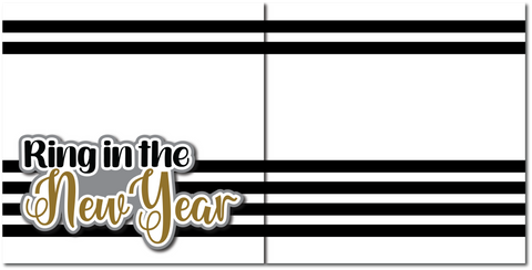 Ring in the New Year - Printed Premade Scrapbook (2) Page 12x12 Layout
