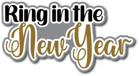 Ring in the New Year - Scrapbook Page Title Sticker