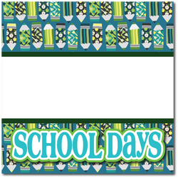 School Days - Printed Premade Scrapbook Page 12x12 Layout