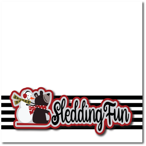 Sledding Fun - Printed Premade Scrapbook Page 12x12 Layout