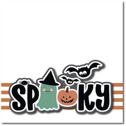 Spooky - Printed Premade Scrapbook Page 12x12 Layout