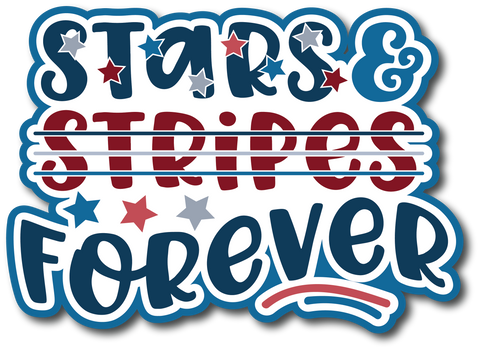 Stars & Stripes Forever - Scrapbook Page Title Sticker