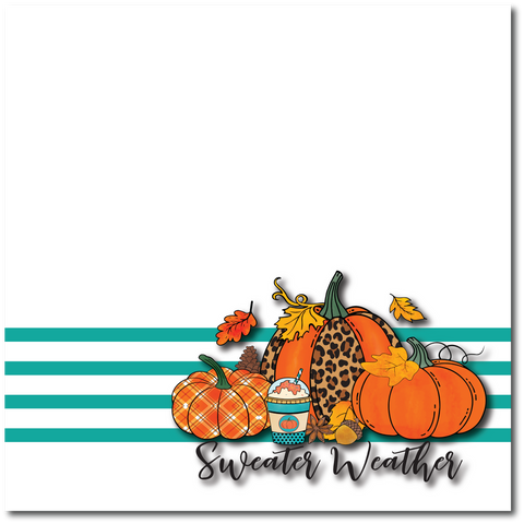 Sweater Weather - Printed Premade Scrapbook Page 12x12 Layout
