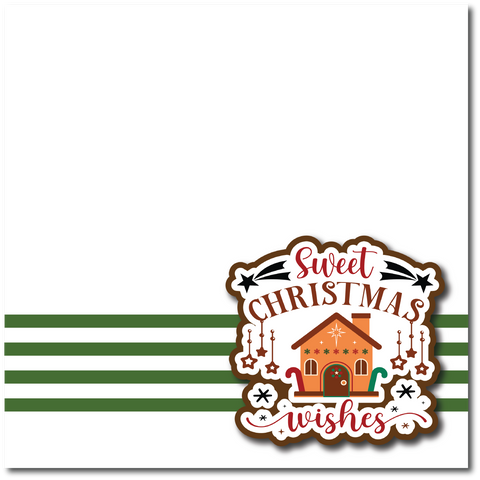 Sweet Christmas Wishes - Printed Premade Scrapbook Page 12x12 Layout