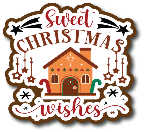Sweet Christmas Wishes - Scrapbook Page Title Sticker