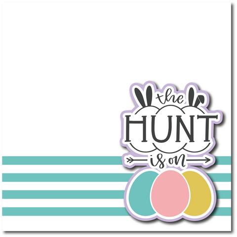 The Hunt is On - Printed Premade Scrapbook Page 12x12 Layout