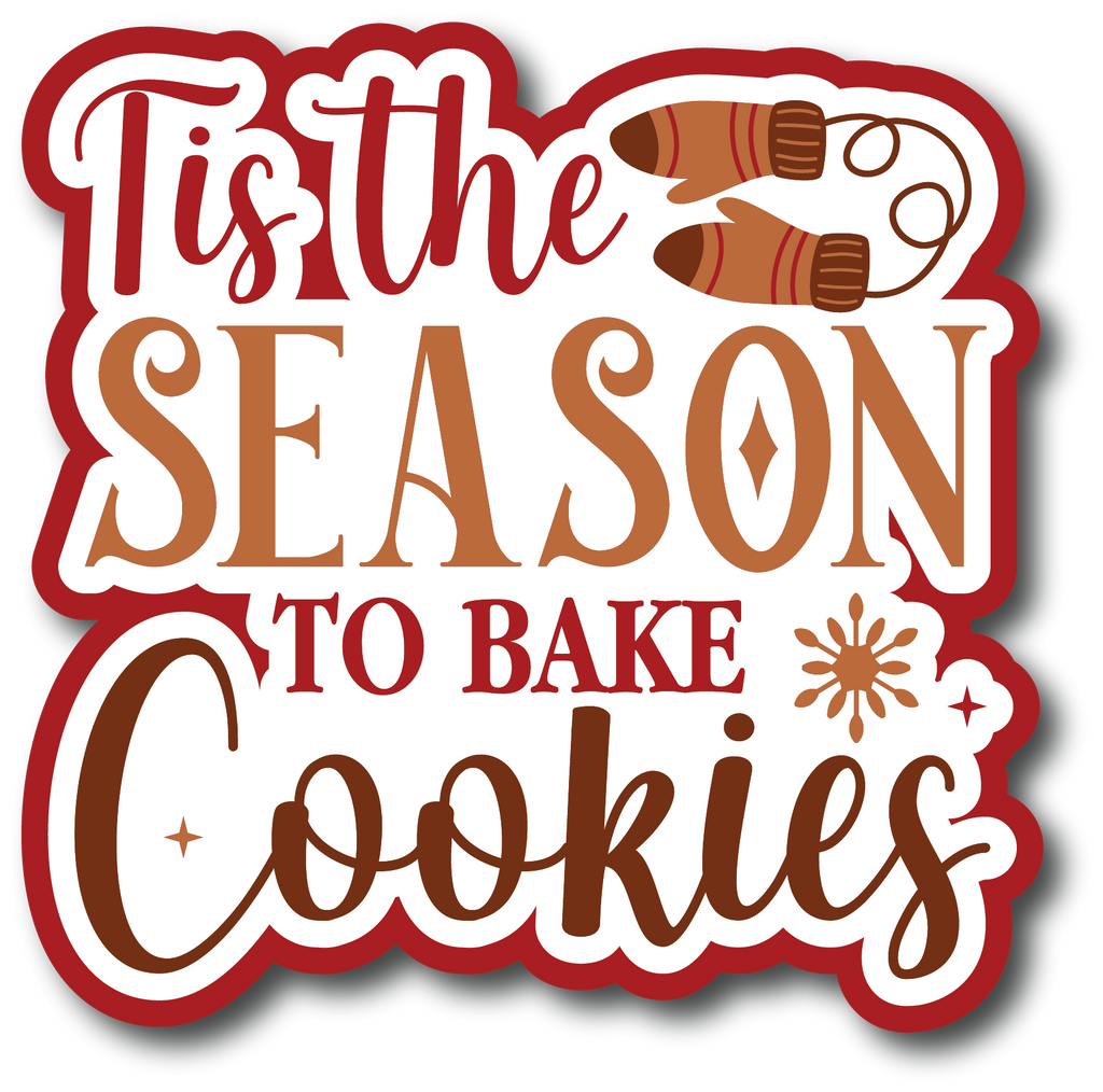 Tis the Season to Bake Cookies Scrapbook Page Title Sticker Autumn's Crafty Corner