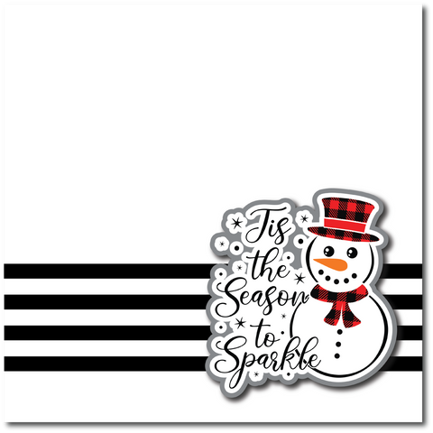Tis the Season to Sparkle - Printed Premade Scrapbook Page 12x12 Layout