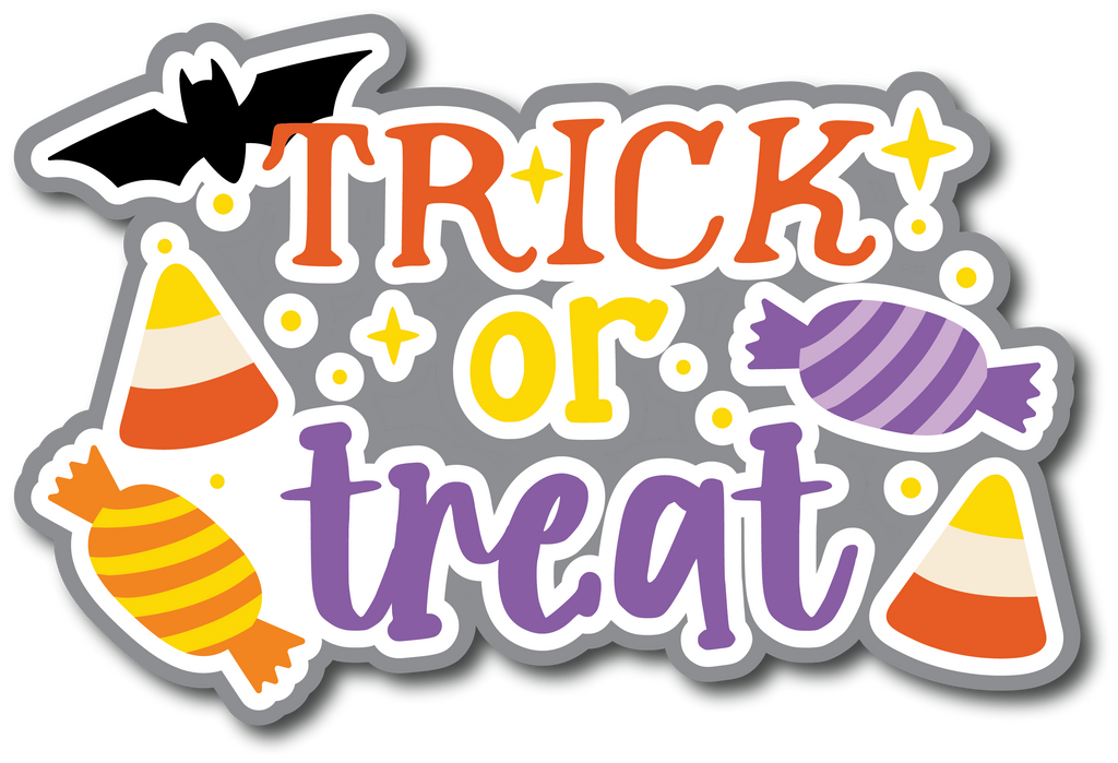 Trick or Treat Scrapbook Page Title Sticker Autumn's Crafty Corner