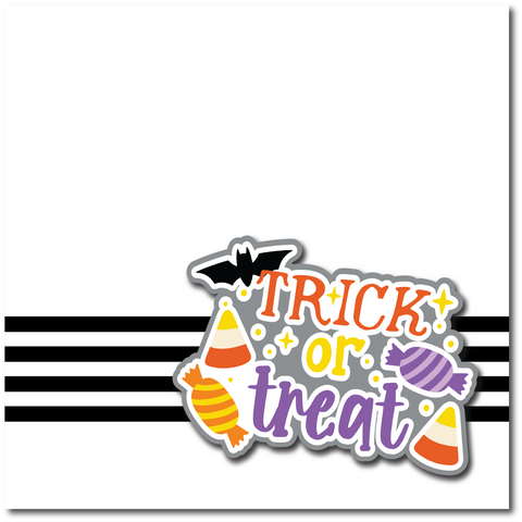Trick or Treat - Printed Premade Scrapbook Page 12x12 Layout