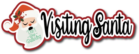 Visiting Santa - Scrapbook Page Title Sticker