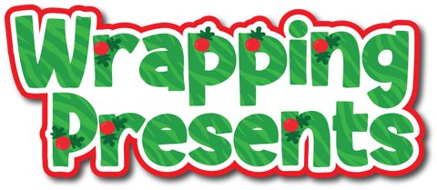 Wrapping Presents - Scrapbook Page Title Sticker