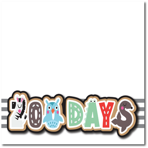 Zoo Days - Printed Premade Scrapbook Page 12x12 Layout
