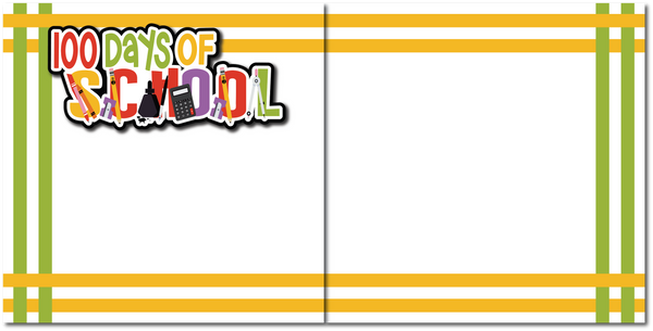 100 Days of School - Scrapbook Double Page Kit