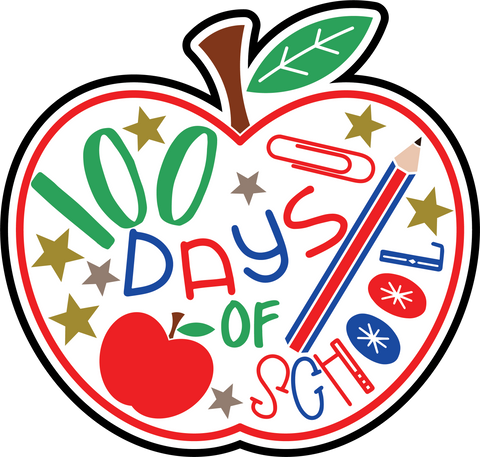 100 Days of School - Scrapbook Page Title Sticker