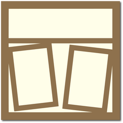 Brown/Cream - 2 Frames - 12x12 Base Scrapbook Page
