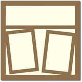 Brown/Cream - 2 Frames - 12x12 Base Scrapbook Page