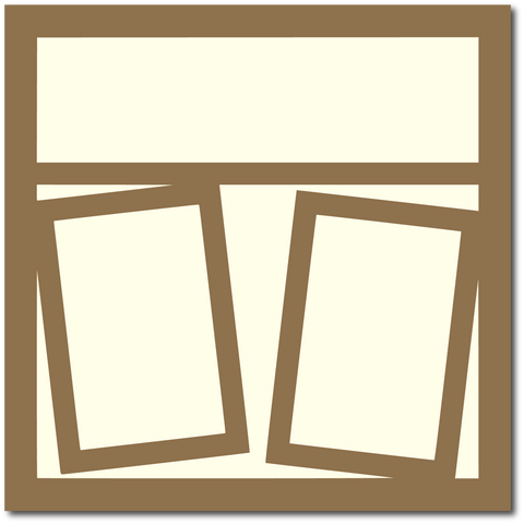 Brown/Cream - 2 Frames - 12x12 Base Scrapbook Page