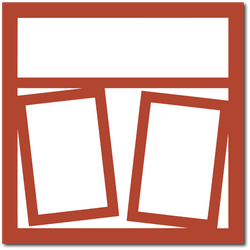 Brick Red - 2 Frames - 12x12 Base Scrapbook Page