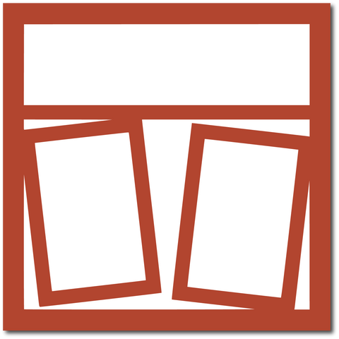 Brick Red - 2 Frames - 12x12 Base Scrapbook Page